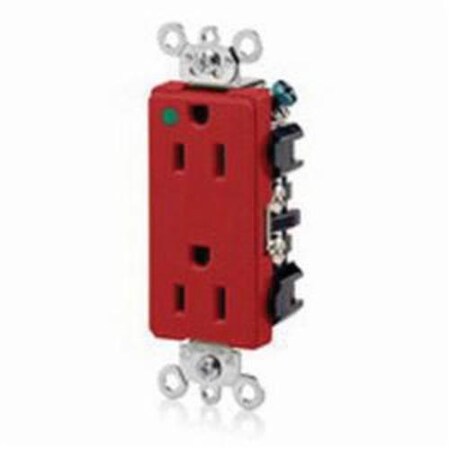 Leviton Electrical Receptacles 5-15R Hg Dec Recep Red 16262-HGR
